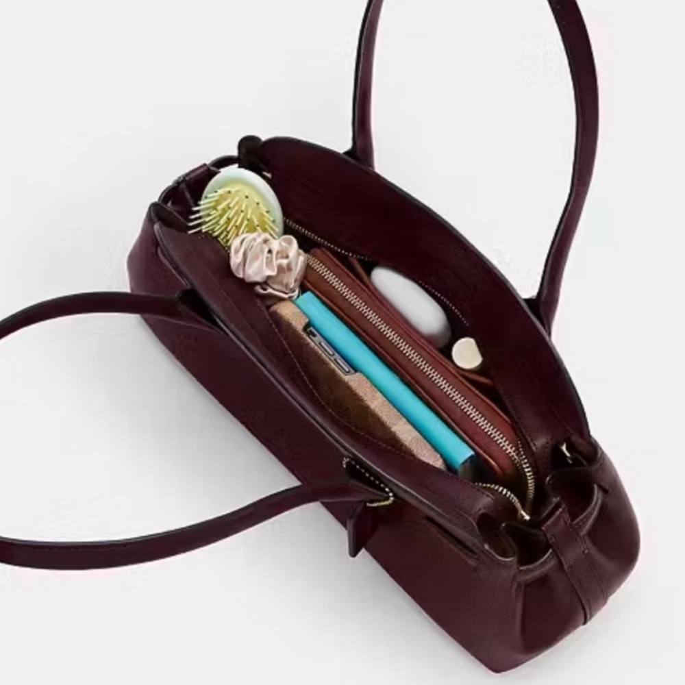 Coach Empire Careyall bag 34 Burgundy- Merlot- wine  Leather Shoulder Bag - Picture 5 of 5